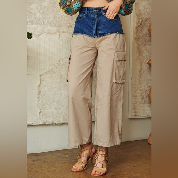 #01 Fall Denim Cargo Pants - Picture 3 of 10